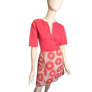 TRINA TURK Pink Floral A-Line Skirt Size 10